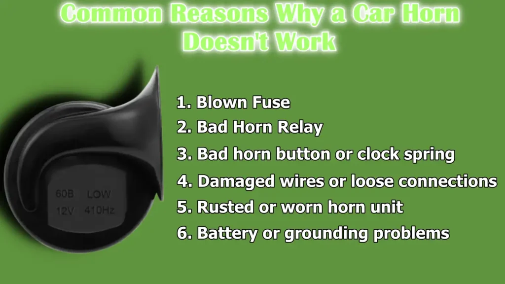 Common Reasons Why a Car Horn Doesn't Work