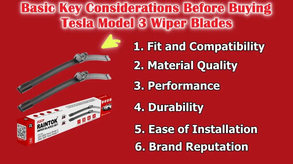 Basic Key Considerations Before Buying Tesla Model 3 Wiper Blades