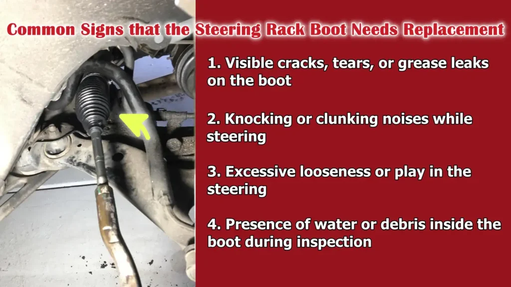Common Signs that the Steering Rack Boot Needs Replacement