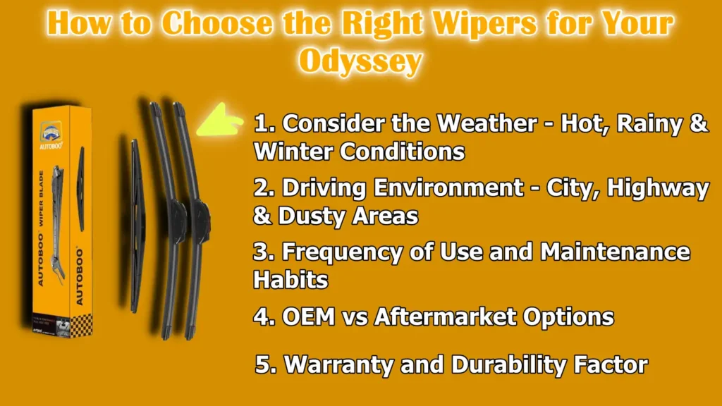 How to Choose the Right Wipers for Your Odyssey