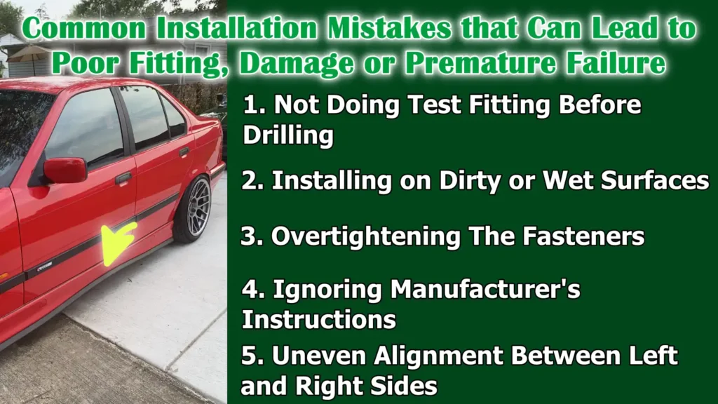 Common Installation Mistakes that Can Lead to Poor Fitting, Damage or Premature Failure