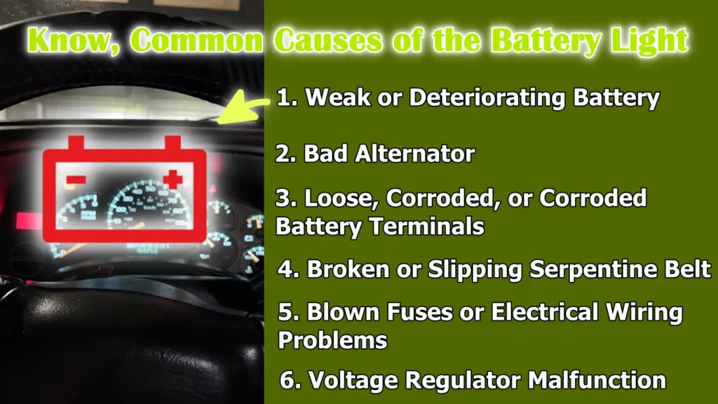 Know, Common Causes of the Battery Light