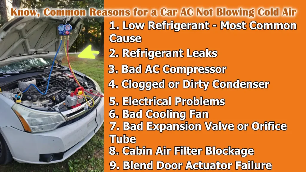 Know, Common Reasons for a Car AC Not Blowing Cold Air